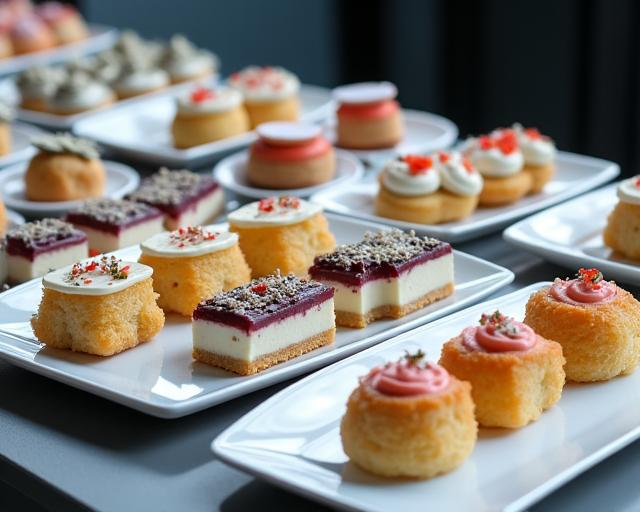 Mesa de postres para evento corporativo con el logo de la empresa.
